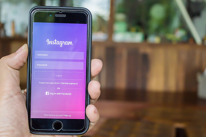 Iphone with Instagram log in screen
