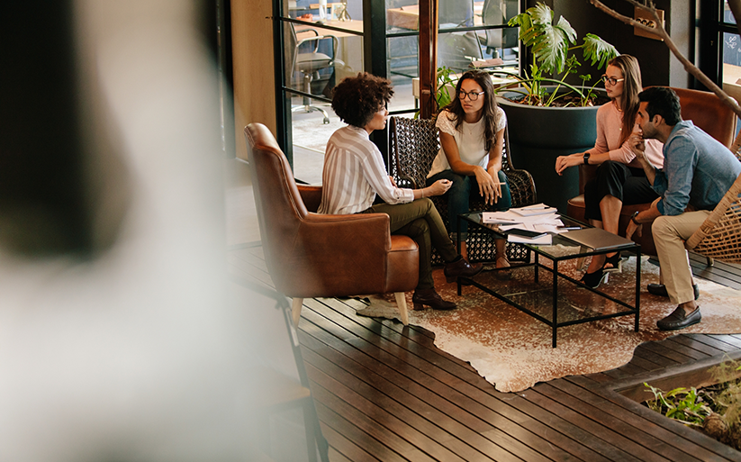People sitting in an office