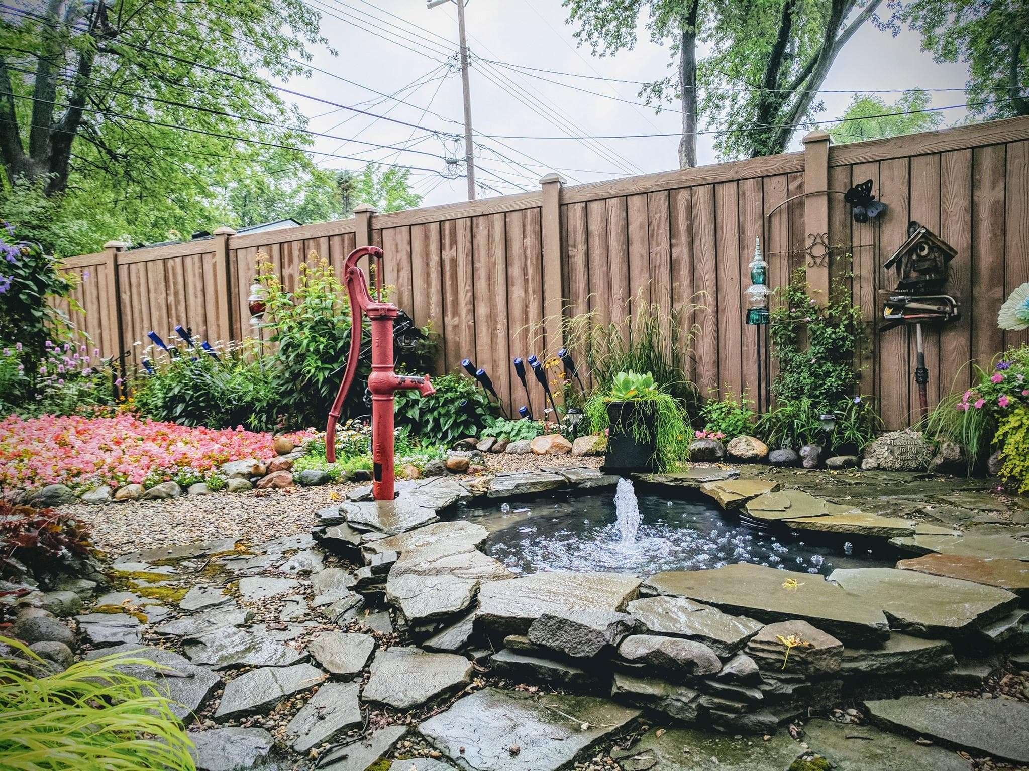 Backyard water feature.