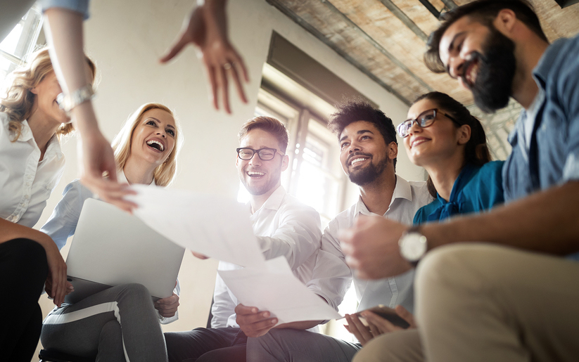 Group of business professionals having a meeting