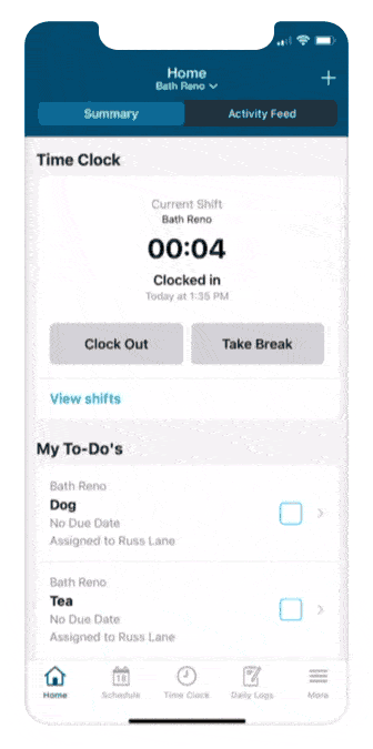 buildertrend mobile app - home screen