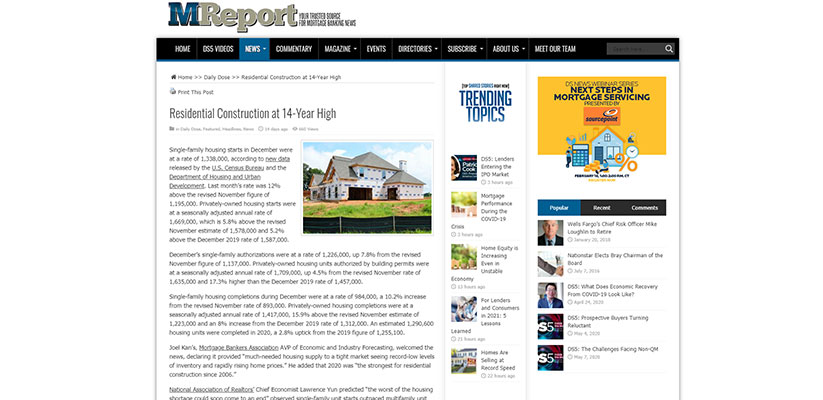 MReport article screenshot