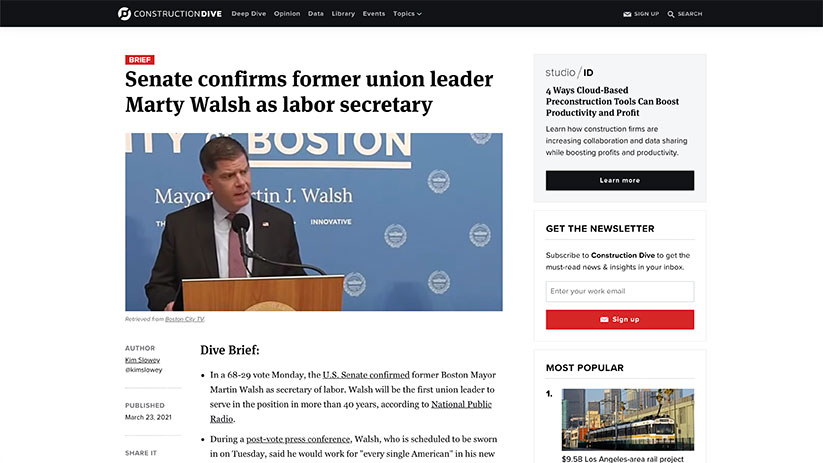 Construction dive labor sec