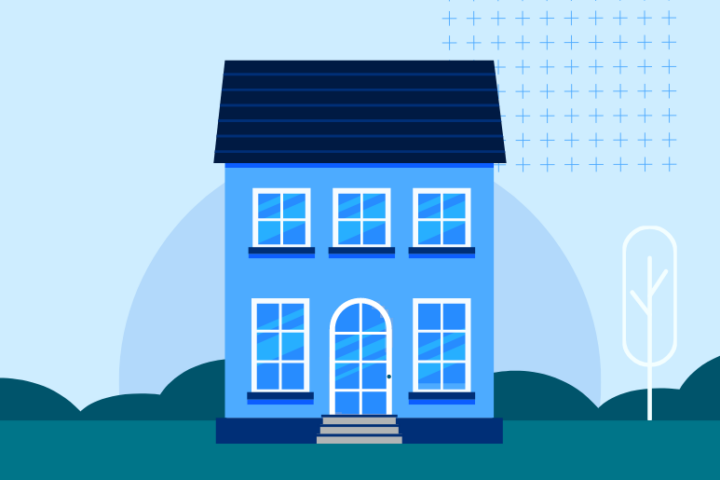 Graphic of a blue house
