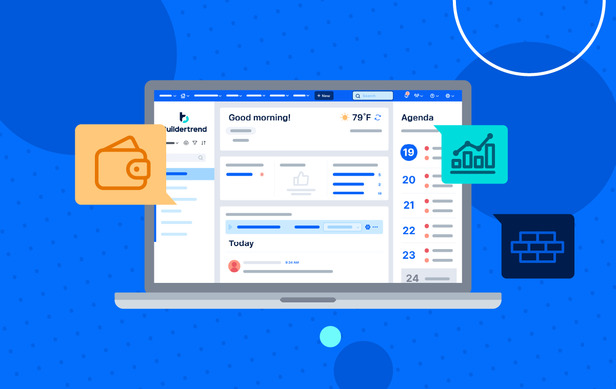 Laptop computer with construction software platform displayed on it