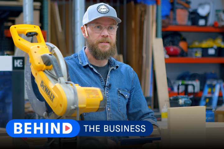 Crew member of Jkath construction team talks to camera.