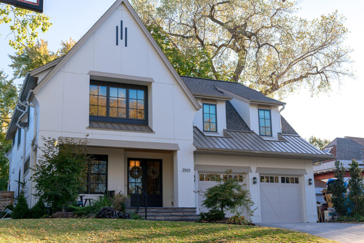 Photo of a two-story, modern custom home build