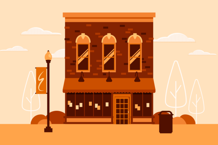 Graphic of retail building.