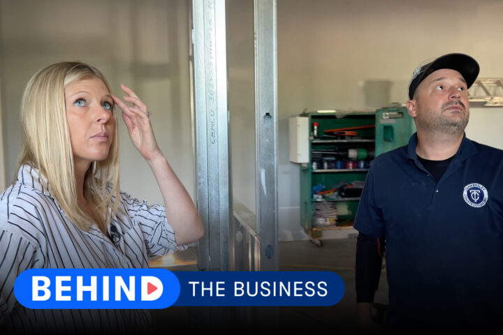 Heather Tankersley of Tankersley Construction looks over one of their residential build projects.