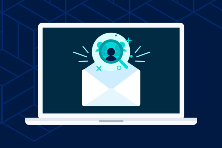 Email icon on a laptop