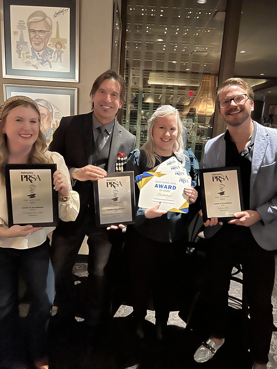 Buildertrend marketing team showcasing Paper Anvil Awards