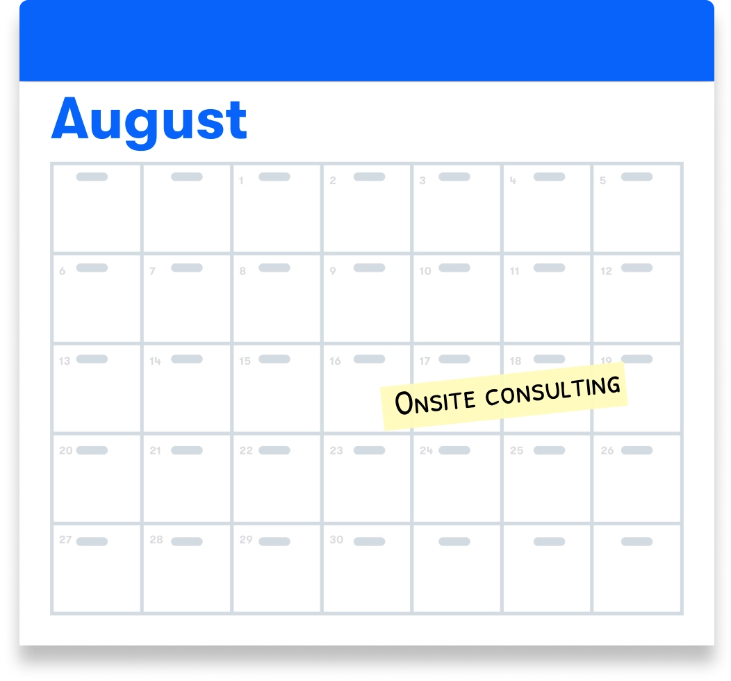 Animated graphic of month calendar