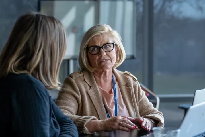Two women having a conversation