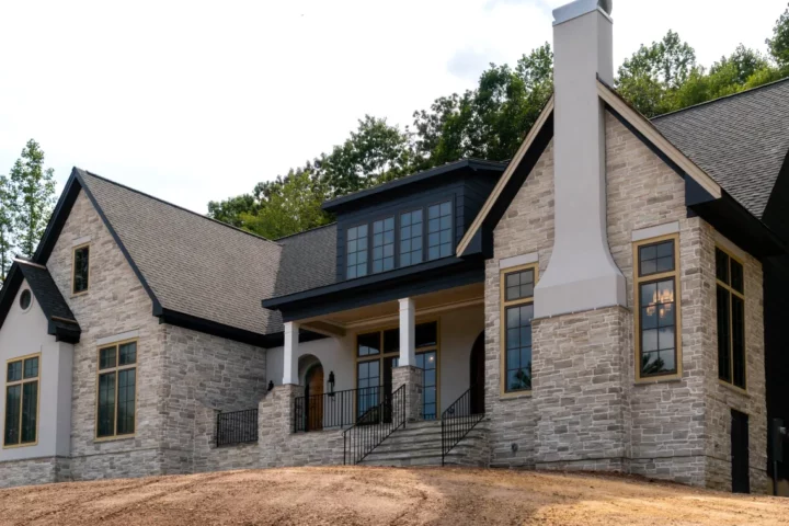 Photo of a new home that is almost complete