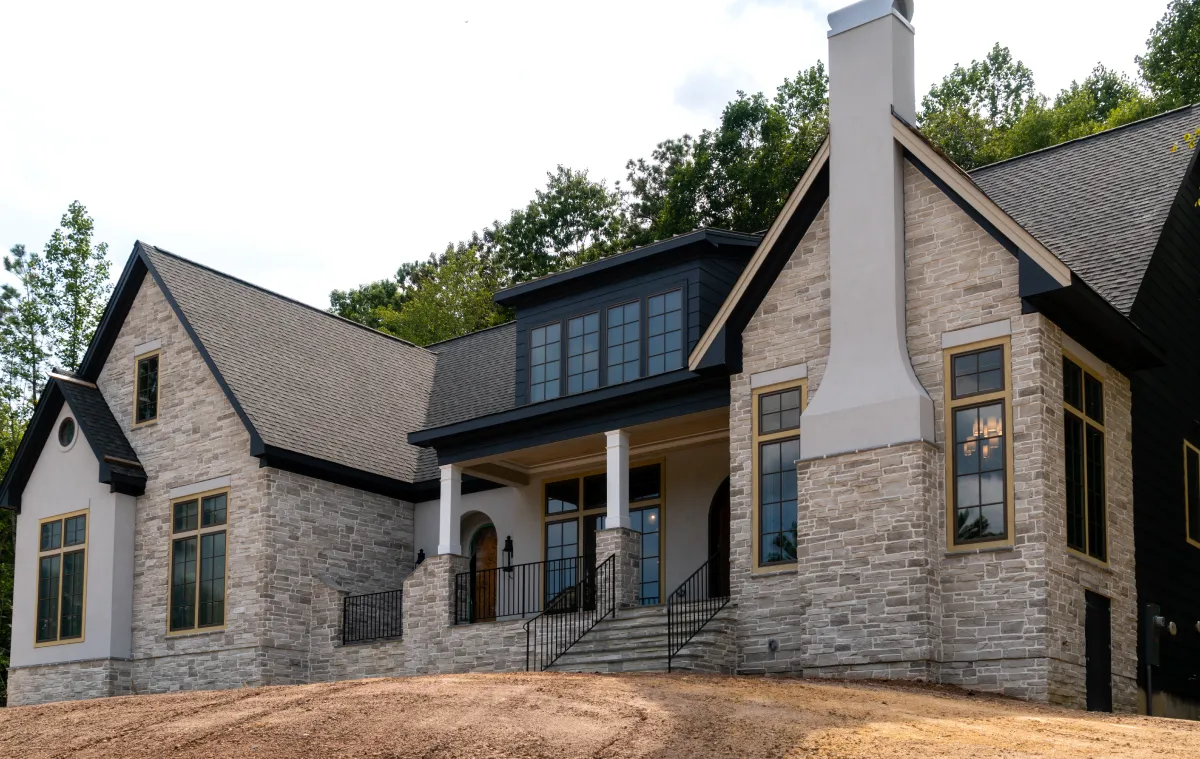 Photo of a new home that is almost complete