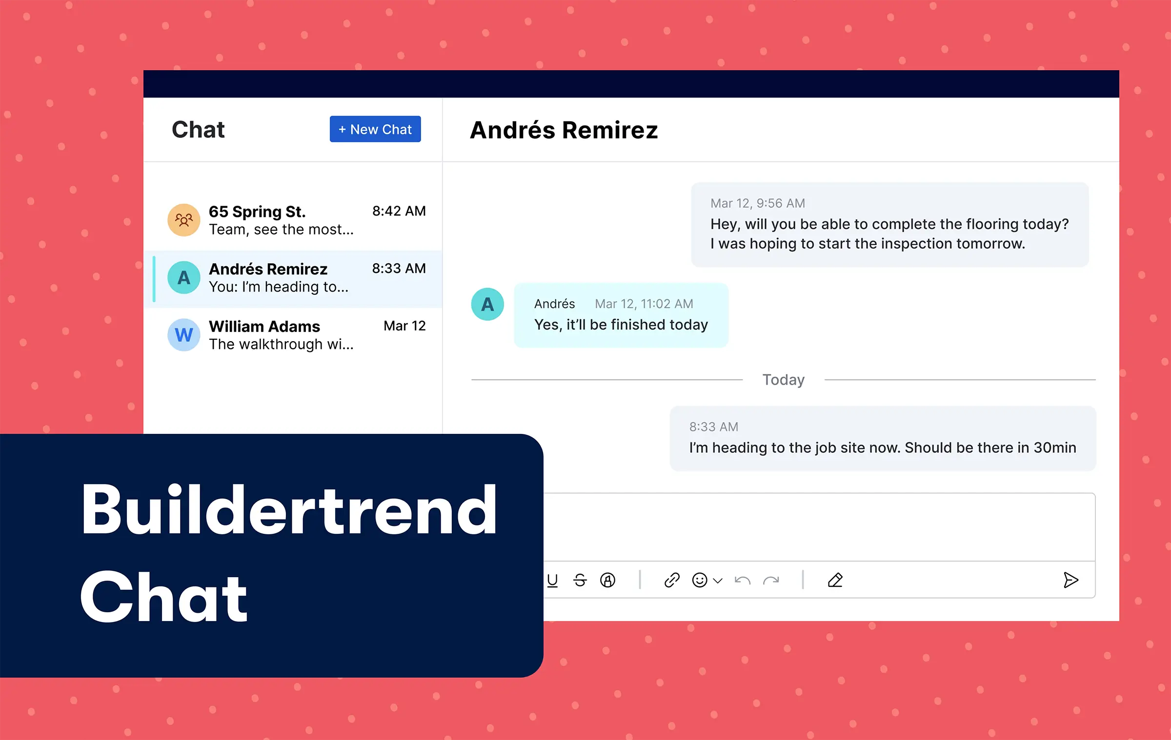 Buildertrend chat product screenshot