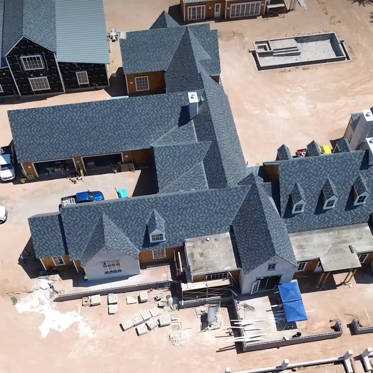 Brad Leavitt aerial shot of home build