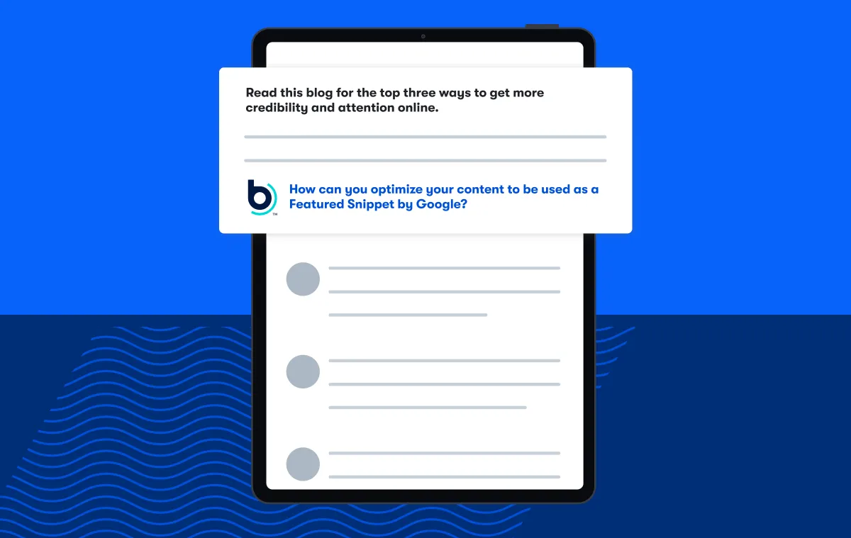 Graphic of an online featured snippet