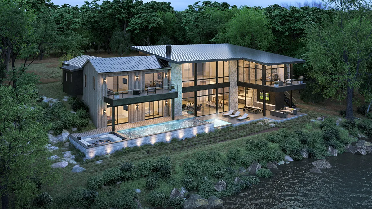 Exterior of hoe with large windows Meg & Co.