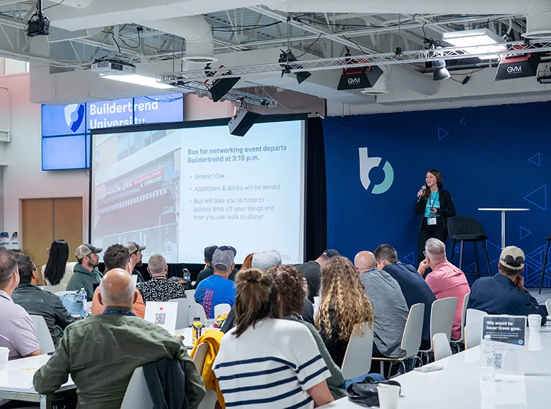Group of people listening to presentation