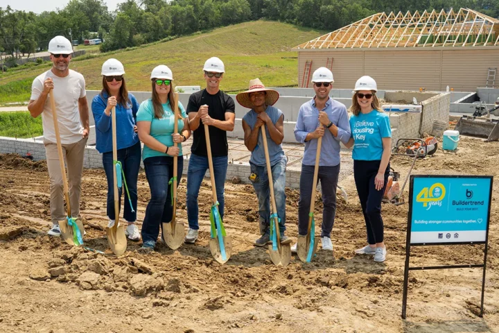 Buildertrend employees building a house for Habitat for Humanity