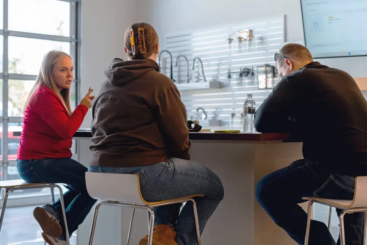 Group working together around a table