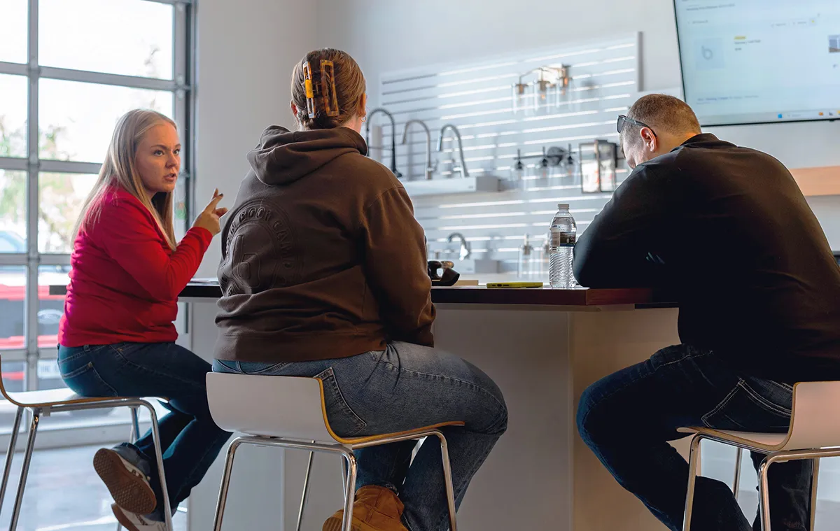 Group working together around a table
