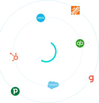 Marketplace Illustration with orbiting supporting icons around Buiildertrend logo