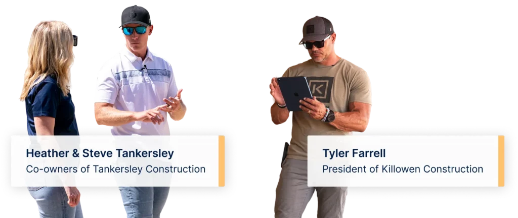 Construction Software 1 Heather and Steve Tankersley and Tyler Farrell collage graphic
