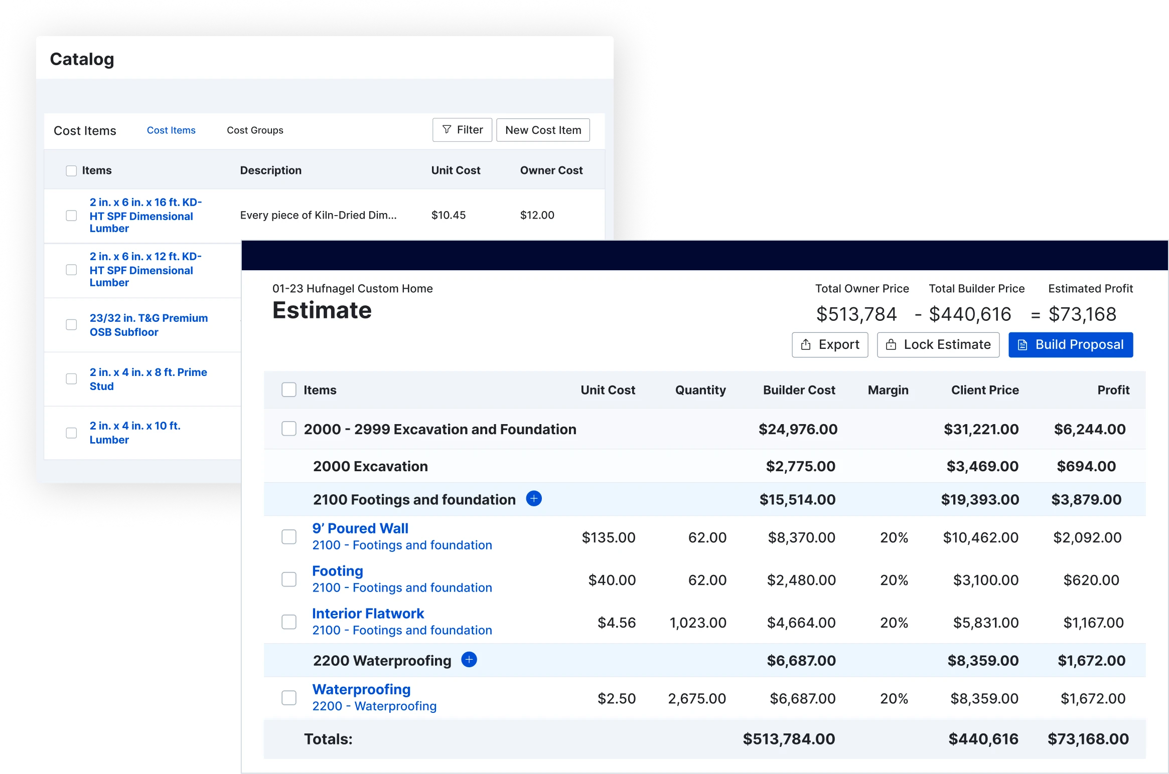 Buildertrend Lead Opportunities dashboard with prospect list and interactive map of lead locations.