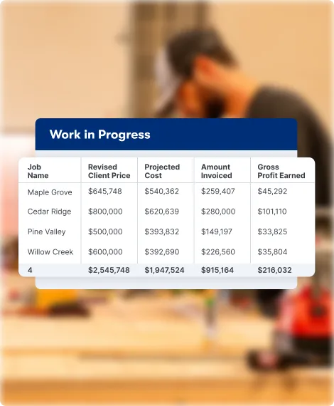 Buildertrend product view of work in progress on mobile