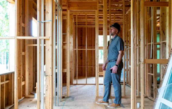 Man from Brightwater Homes at construction site