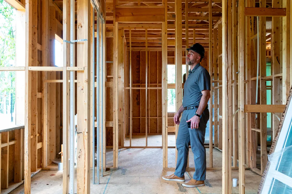 Man from Brightwater Homes at construction site