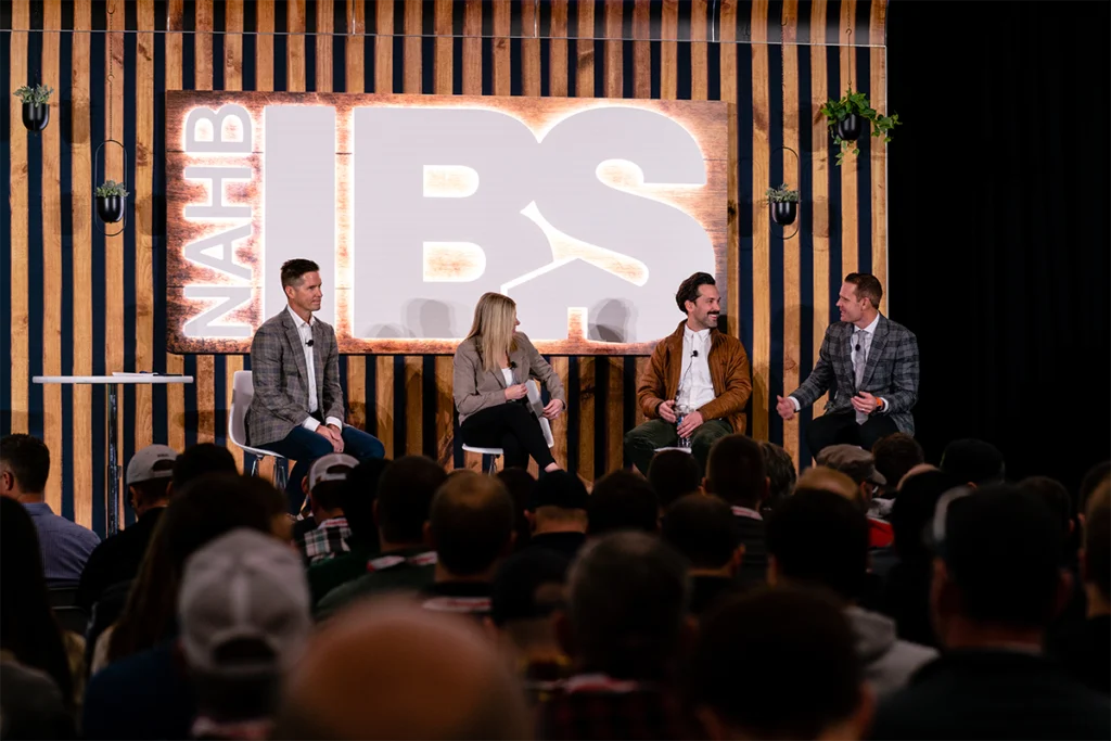 IBS 2027 15 Construction industry professionals participating in a panel discussion at the International Builders' Show.